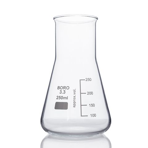 Flask Erlenmeyer Boro W/N 250mL LabCo - Wide Neck - Neck ID: 46mm