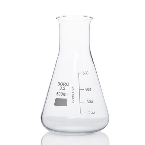 Flask Erlenmeyer Boro W/N 500mL LabCo - Wide Neck - Neck ID: 47mm