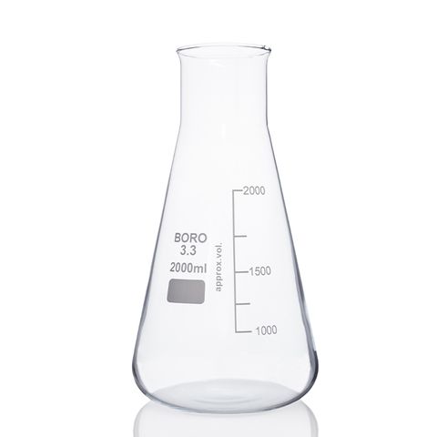 Flask Erlenmeyer Boro W/N 2,000mL LabCo - Wide Neck - Neck ID: 67mm