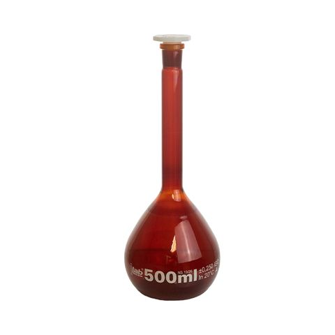 Flask Volumetric Amber 500mL