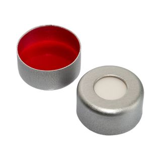 Cap Crimp 11mm PTFE/Silicone Lined - Natural - Aluminium