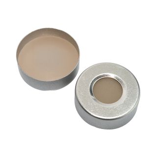Cap Crimp 20mm PTFE/Rubber Lined - Natural - Aluminium