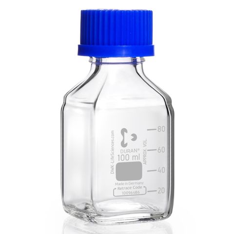 Bottle Reagent Boro Square 100mL DURAN