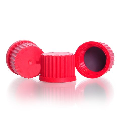 Cap Screw PBT GL25 Red DURAN - PTFE Coated Silicone Seal
