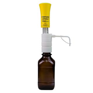 Dispenser Bottle Top OPTIFIX Safety 10-50mL - 1mL Graduations