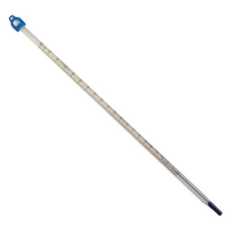 Thermometer B/S -10/200c x 1c 305mm - Blue Spirit - White Back - Total Immersion
