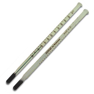Thermometer G/S -10/110c x 1c 150mm - Triangle shaped end to prevent rolling - Green Spirit - White Back