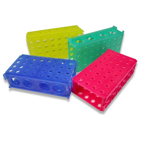 Rack 4-Way Assorted Tube - Blue, Green, Pink, Yellow, Orange