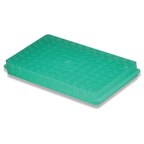 Rack Reversible 96 Well Green Microtube - For Tubes: 1.5/2mL & 0.5/0.7mL