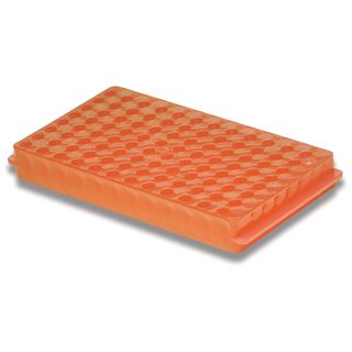 Rack Reversible 96 Well Orange Microtube - For Tubes: 1.5/2mL & 0.5/0.7mL