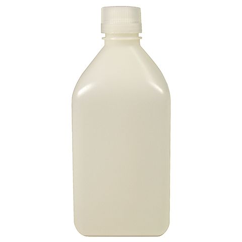 Bottle Square HDPE N/N 500mL White