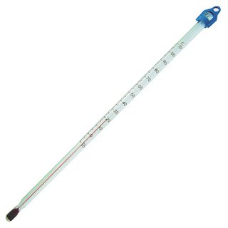 Thermometer R/S -10/110c x 1c 205mm - Red Spirit - White Back - Partial Immersion (76mm)