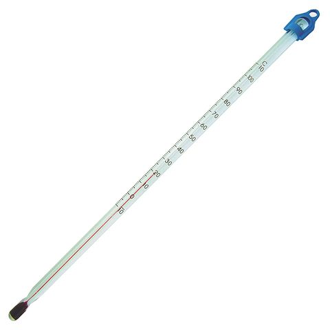 Thermometer R/S -10/110c x 1c 205mm - Red Spirit - White Back - Partial Immersion (76mm)