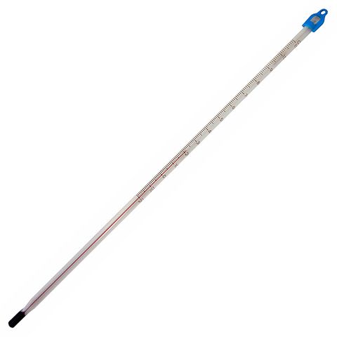 Thermometer R/S -20/110c x 1c 305mm - Red Spirit - White Back - Total Immersion