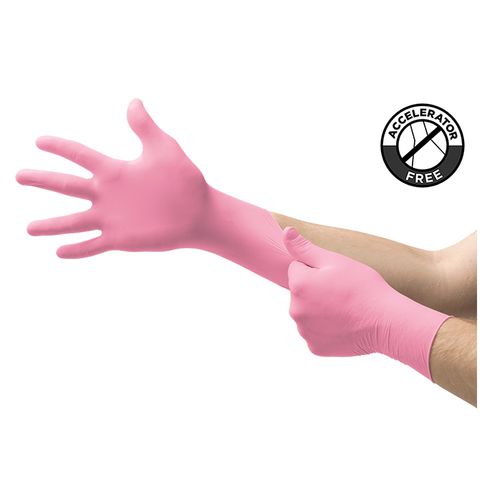 Glove Nitrile MICROTOUCH Nitrafree Pink Medium