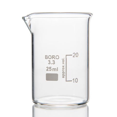 Beaker Low Form Boro 25mL LabCo
