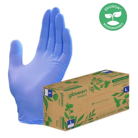 Glove Nitrile Biodegradable AVALON Blue Medium