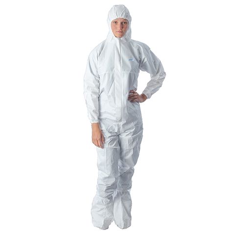 Coverall BioClean with Hood and Integrated Booties size S - Sterile