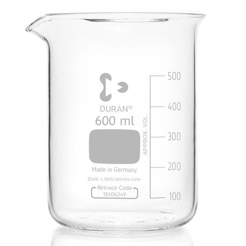 Beaker Low Form Boro 600mL DURAN