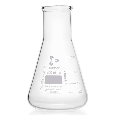 Flask Erlenmeyer Heavy Duty W/N 500mL DURAN