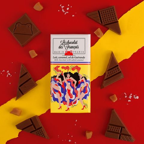 Chocolat des Francais Danseuses Mk Choc/Salted Cara Bar 25g