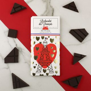 Chocolat des Francais Tour Eiffel Coeur Dark Choc Bar 70g