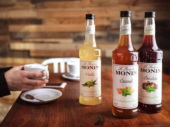 coffehouse uses Monin natural flavour syrups