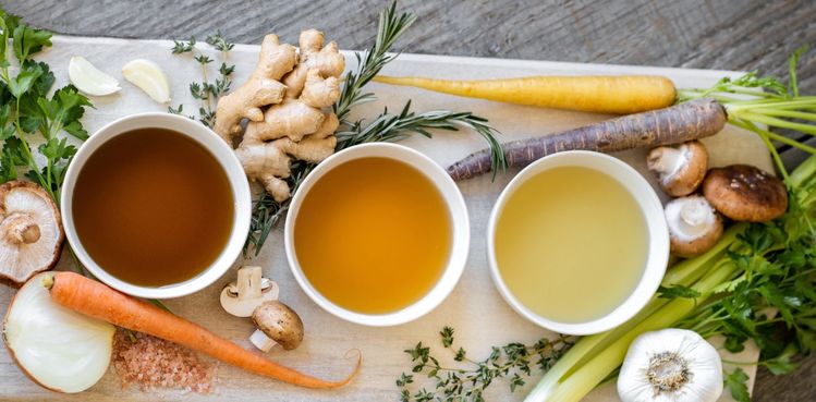Bone broth soup made with natural ingredients.