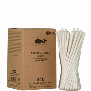 BLOWHOLES PAPER STRAWS UNWRAPPED STANDARD WHITE 440CT