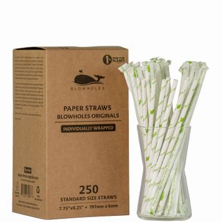 BLOWHOLES PAPER STRAWS WRAPPED STANDARD ORIGINAL 250CT