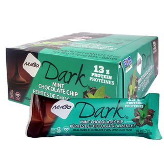 NUGO DARK BAR MINT CHOCOLATE 45G CTN12