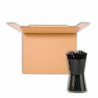 BLOWHOLES PAPER STRAWS UNWRAPPED COCKTAIL BLACK 440CT CS36