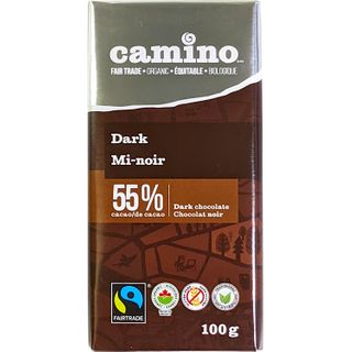 CAMINO 55% DARK CHOCOLATE BAR 100G CTN12