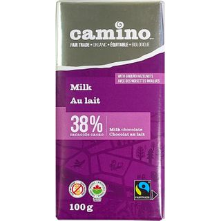 CAMINO 38% MILK CHOCOLATE BAR 100G CTN12