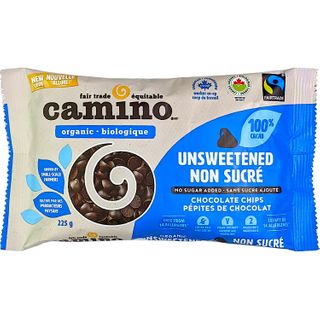 CAMINO 100% CHOC CHIPS UNSWEETENED 225G