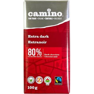 CAMINO 80% DARK CHOCOLATE BAR EXTRA DARK 100G CTN12