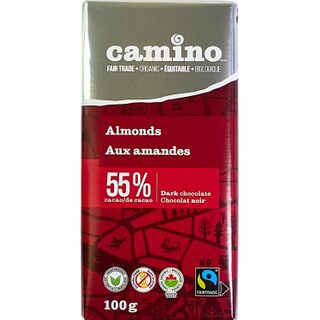 CAMINO 55% DARK CHOCOLATE BAR ALMOND 100G CTN12