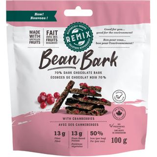 REMIX SNACKS BEAN BARK DARK CHOC CRANBERRIES 100G