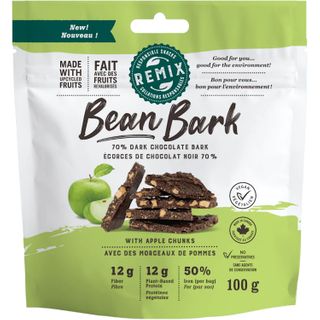 REMIX SNACKS BEAN BARK DARK CHOC APPLE 100G