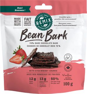 REMIX SNACKS BEAN BARK DARK CHOC STRAWBERRY 100G