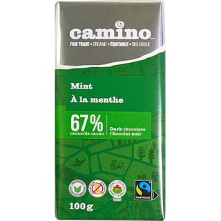 CAMINO 67% DARK CHOCOLATE BAR MINT 100G CTN12