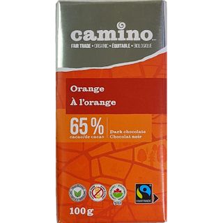 CAMINO 65% DARK CHOCOLATE BAR ORANGE 100G CTN12