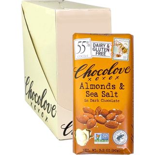 CHOCOLOVE ALMND SEA SALT 55% 90G CTN12