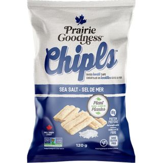 PRAIRIE GOODNESS CHIPLS BAKED LENTIL CHIPS SEA SALT 120G