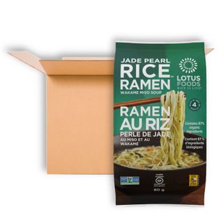 LOTUS FOODS RICE RAMEN JADE PEARL W/WAKAME MISO SOUP 80G CTN10