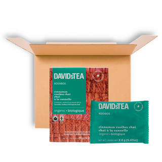 DAVIDSTEA ORGANIC TEA SACHETS CINNAMON ROOIBOS CHAI 12CT CS6