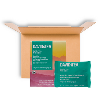 DAVIDSTEA ORGANIC TEA SACHETS DAVID'S BREAKFAST BLEND 12CT CS6