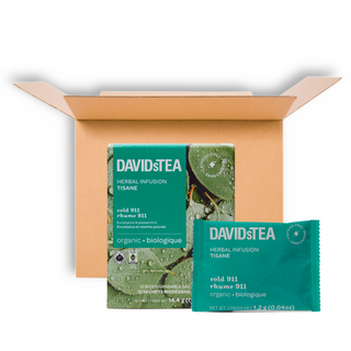 DAVIDSTEA ORGANIC TEA SACHETS COLD 911 12CT CS6