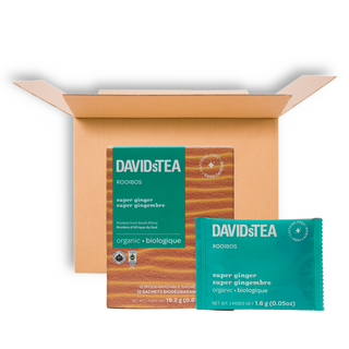 DAVIDSTEA ORGANIC TEA SACHETS SUPER GINGER 12CT CS6