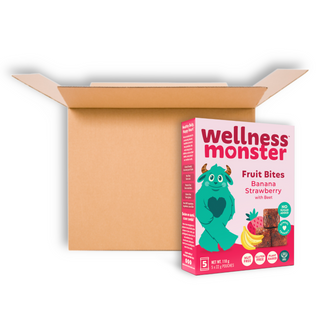 WELLNESS MONSTER FRUIT BITES BANANA STRAWBERRY 22G 5CT CS6